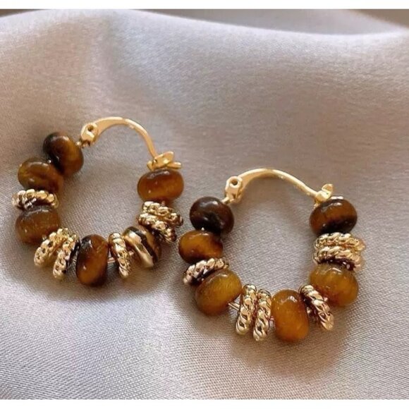 Jewelry - Maillard Tiger Eye Vintage Earrings